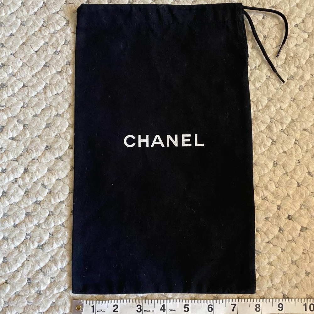 CHANEL Purse Black White Logo cross-body DUST BAG Sleeper 12.75" 8" - Picture 4 of 7